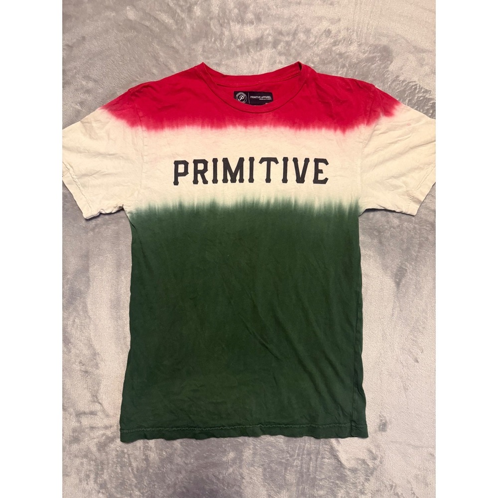 Primitive T-Shirt Men Medium Multicolor Dip Dye Logo Graphic Skateboarding